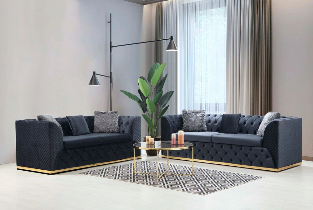 Veranda Sofa & Loveseat - Velvet Upholstery