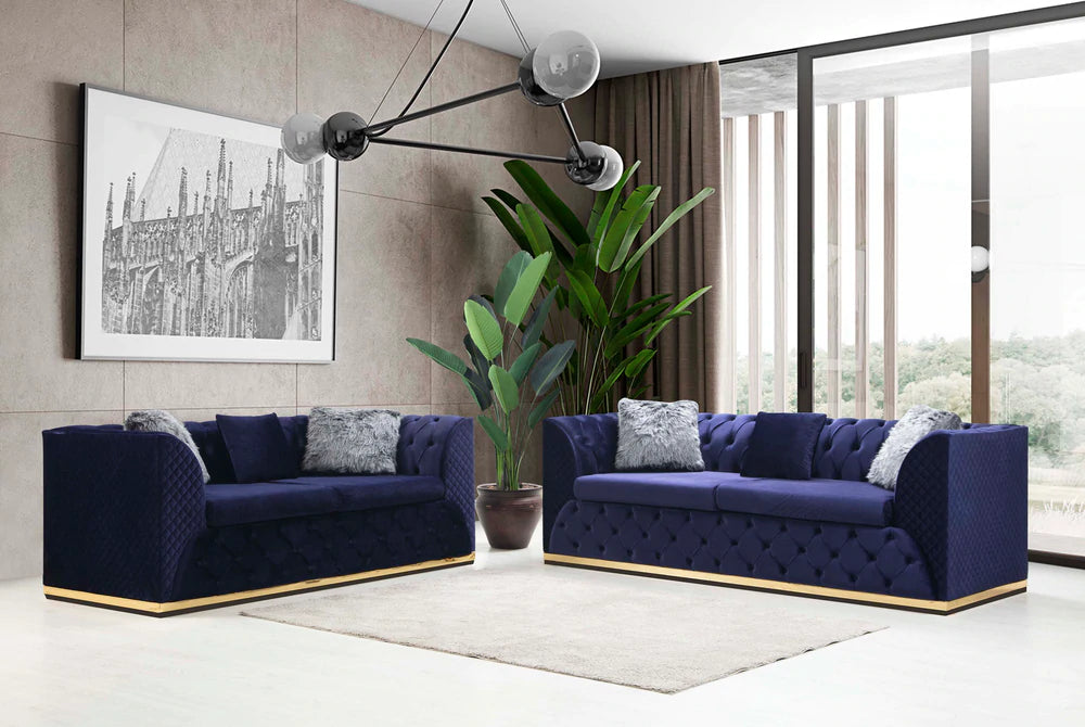 Veranda Sofa & Loveseat - Velvet Upholstery