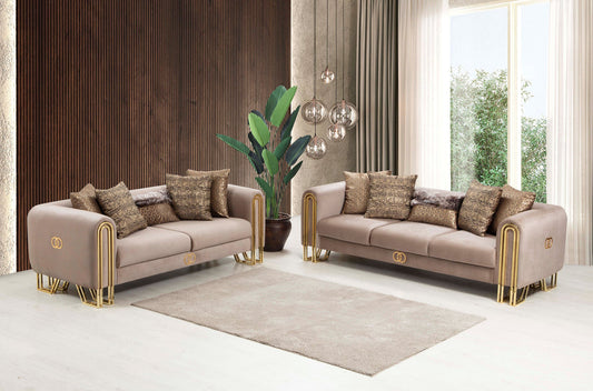 Milano Sofa & Love Set - Babyface Upholstery - mocha