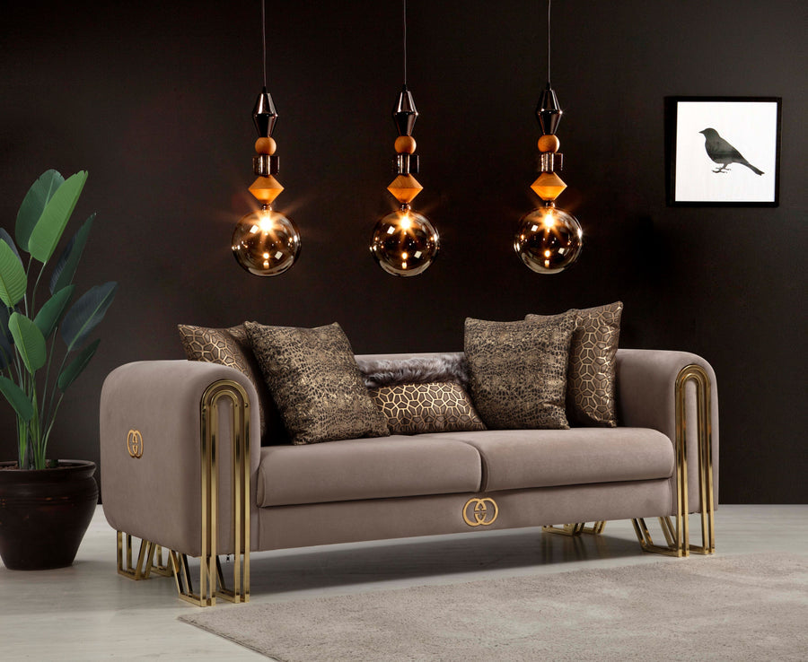 Milano Sofa & Love Set - Babyface Upholstery - mocha