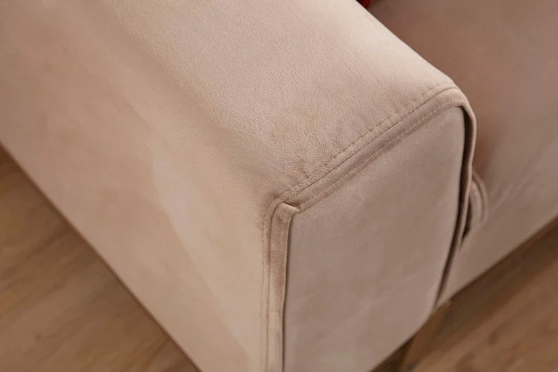 Emily Beige Velvet Sofa & Loveseat