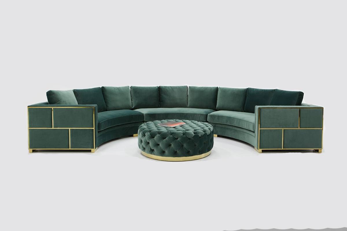 Divani Casa Ritner Modern Green Velve...