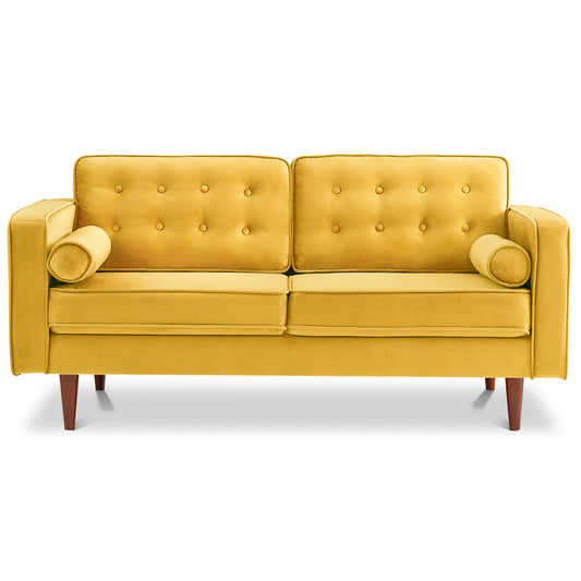 Kirby Loveseat (Yellow Velvet)