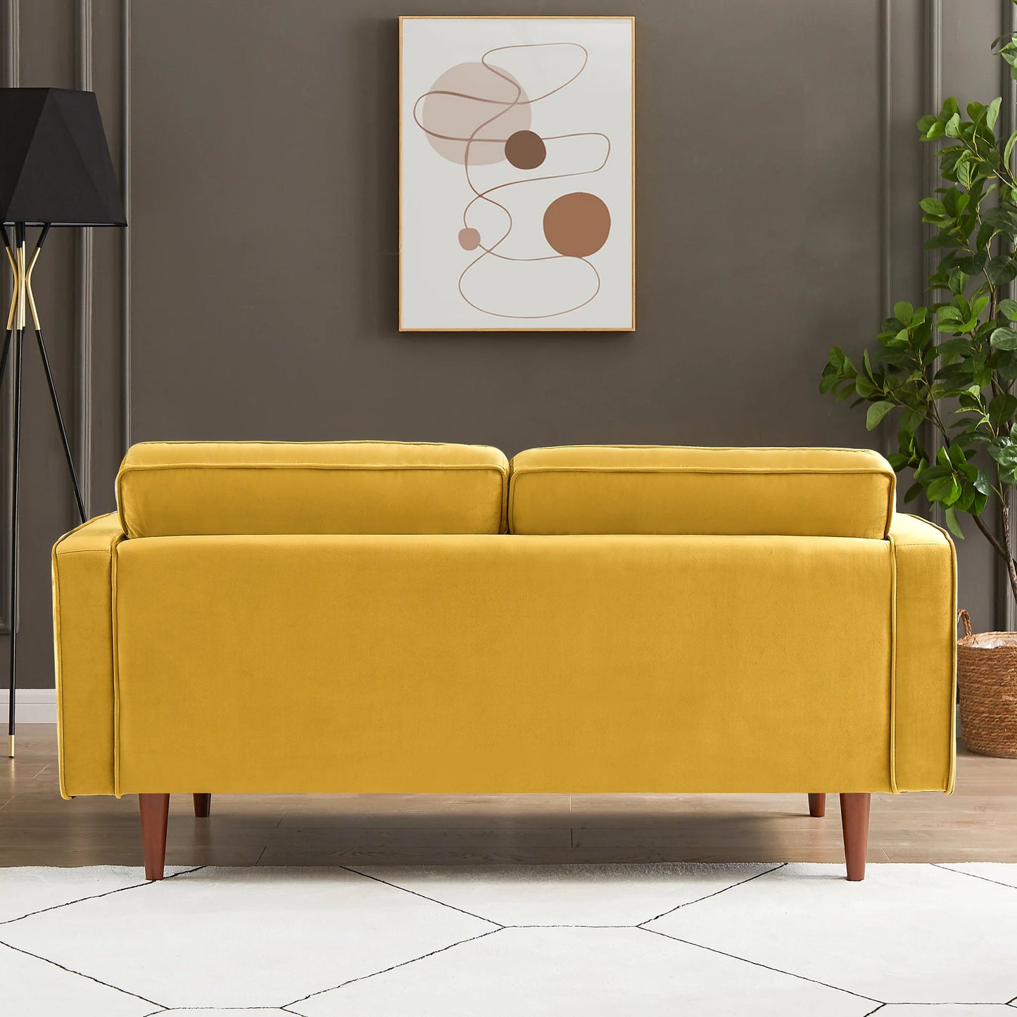Kirby Loveseat (Yellow Velvet)