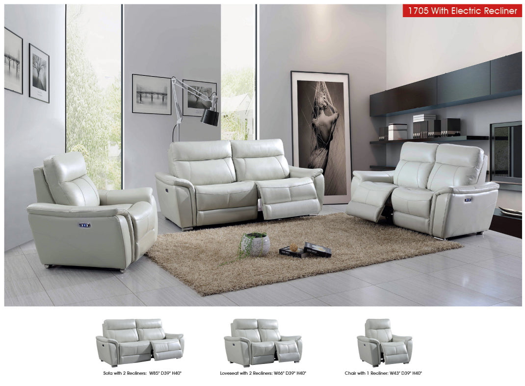 1705 Light-Grey with Electric Recliners