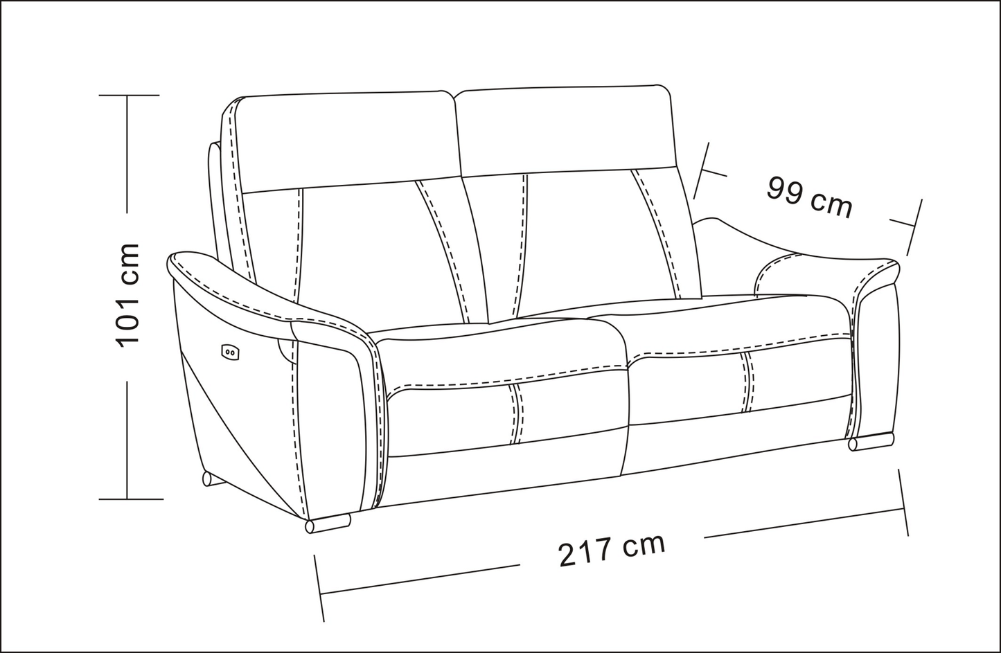 1705 Light-Grey with Electric Recliners