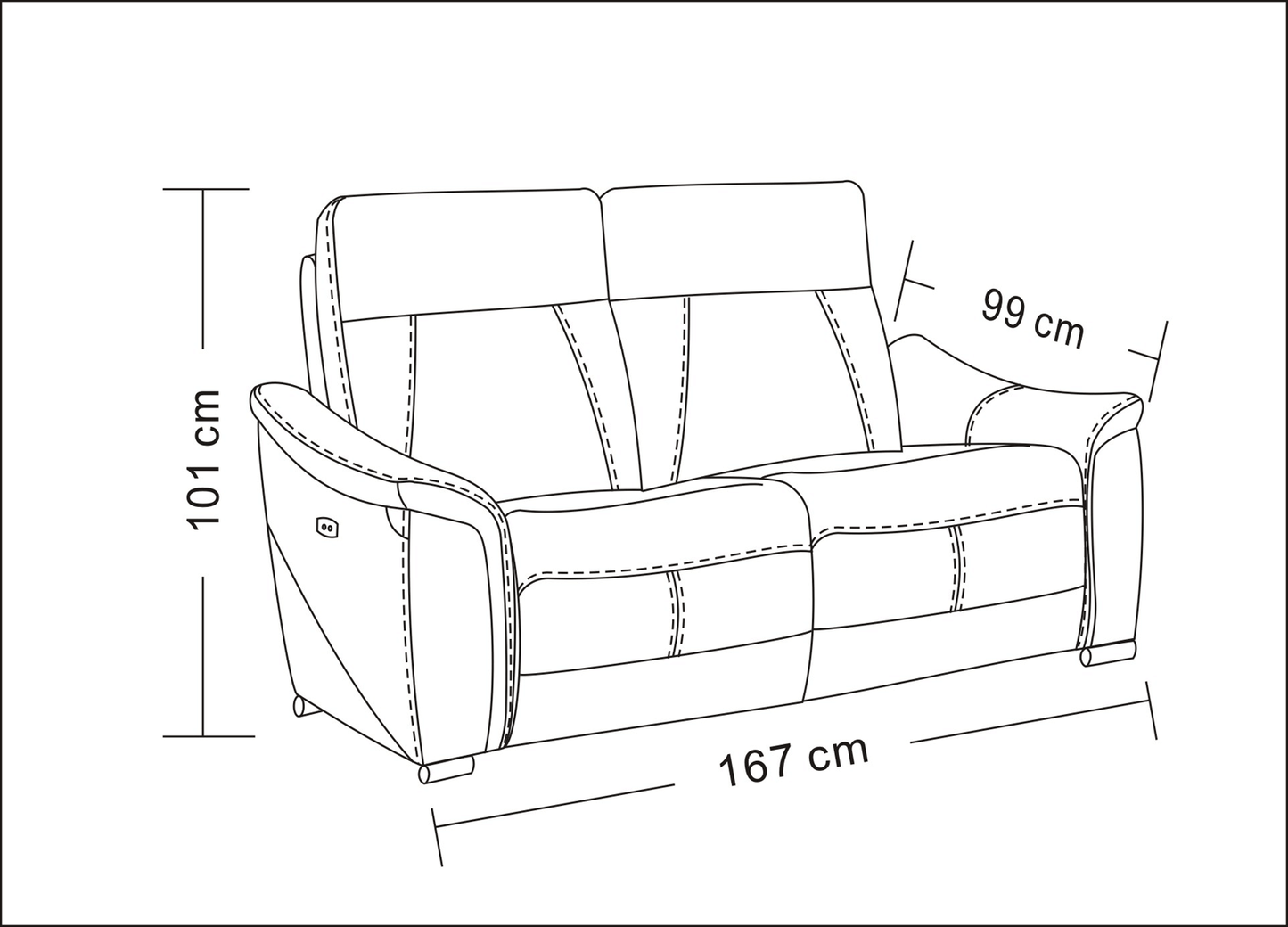 1705 Light-Grey with Electric Recliners