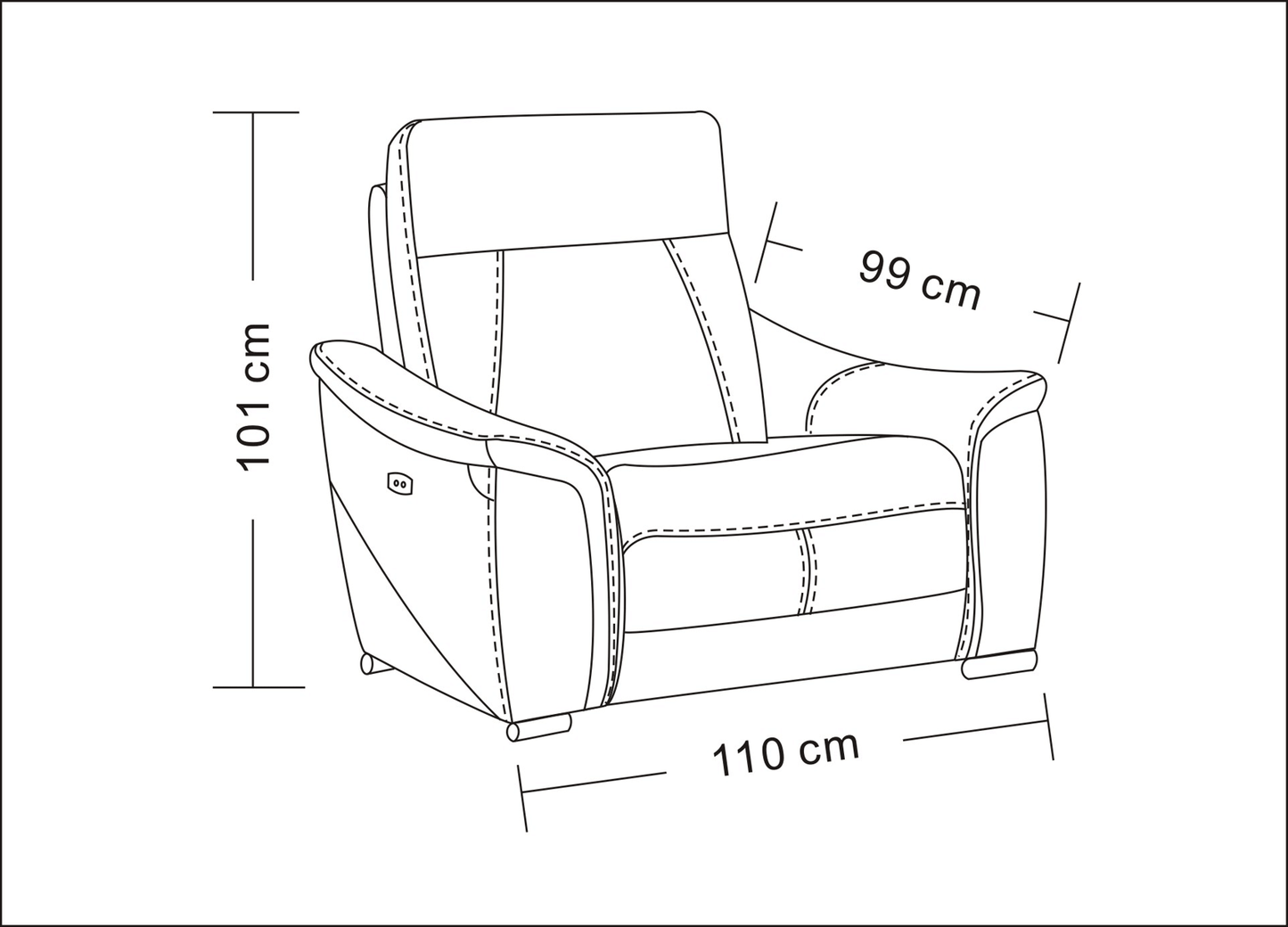 1705 Light-Grey with Electric Recliners