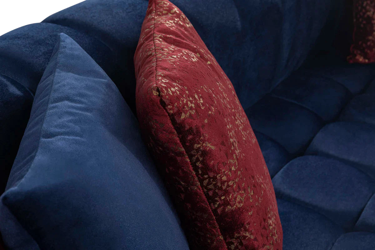 Ariana Blue Velvet Double Chaise Sectional