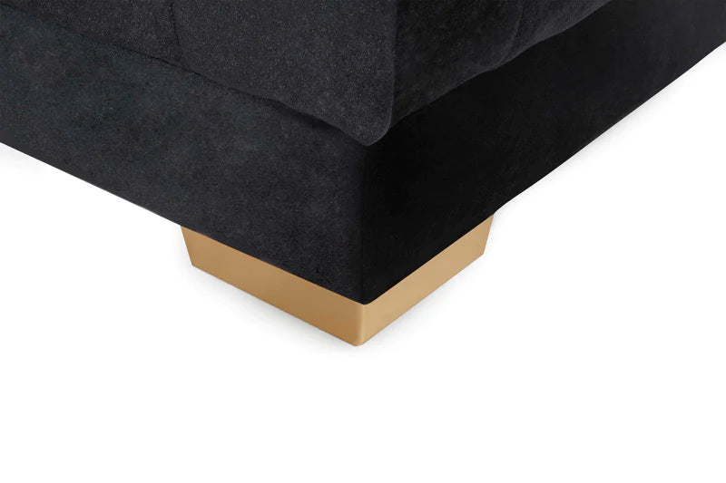 Ariana Black Velvet Double Chaise Sectional