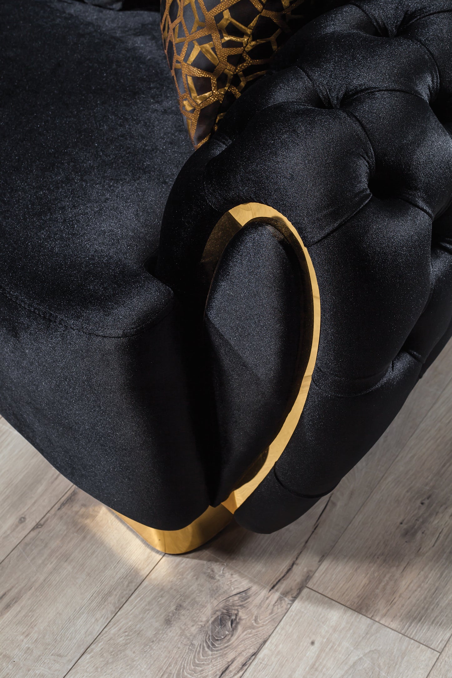 Victoria Black Velvet Sofa & Loveseat