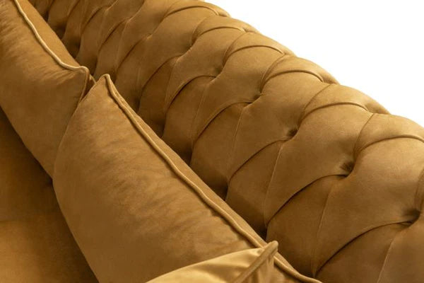 Eva Mustard Velvet Sofa & Loveseat
