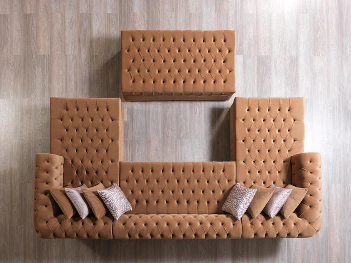 Lauren Velvet Mocha Double Chaise Sectional