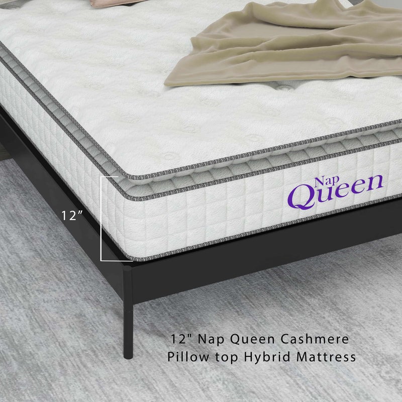 NAPQUEEN CASHMERE 12" HYBRID PILLOW TOP MATTRESS