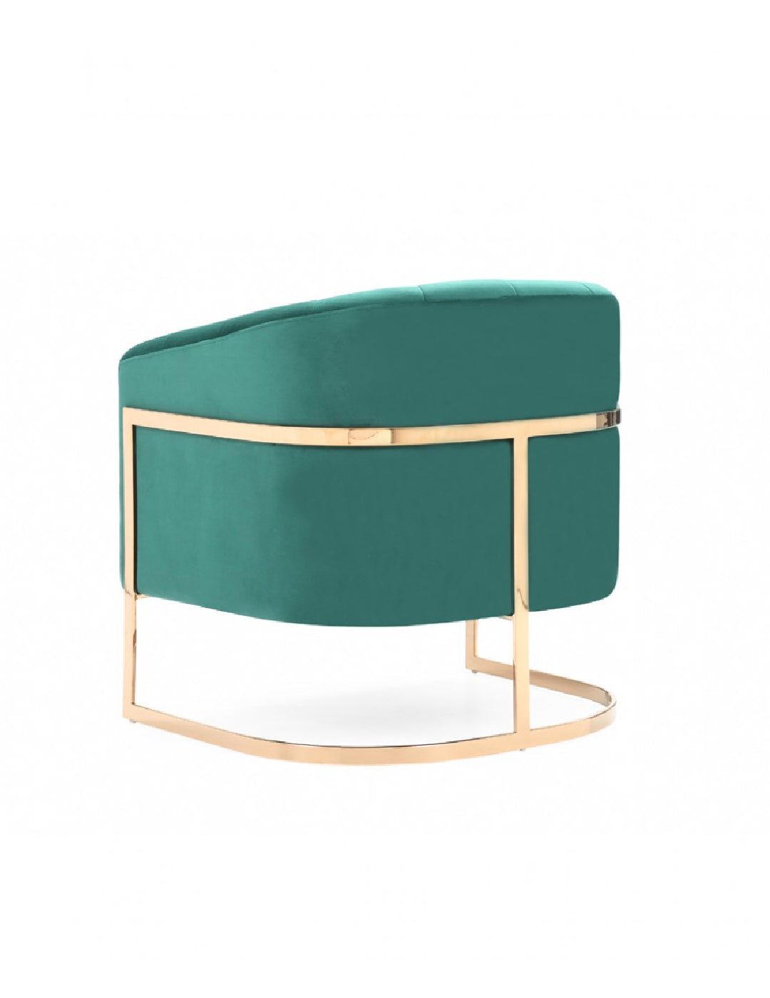 Modrest Trask Modern Green Velvet & Rosegold Accent Chair