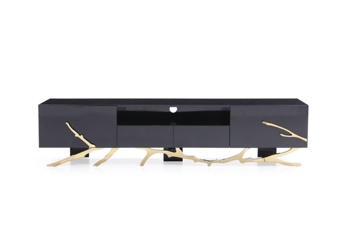 Modrest Legend Modern Black & Champagne Gold TV Stand