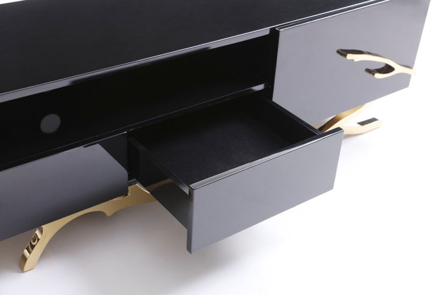 Modrest Legend Modern Black & Champagne Gold TV Stand