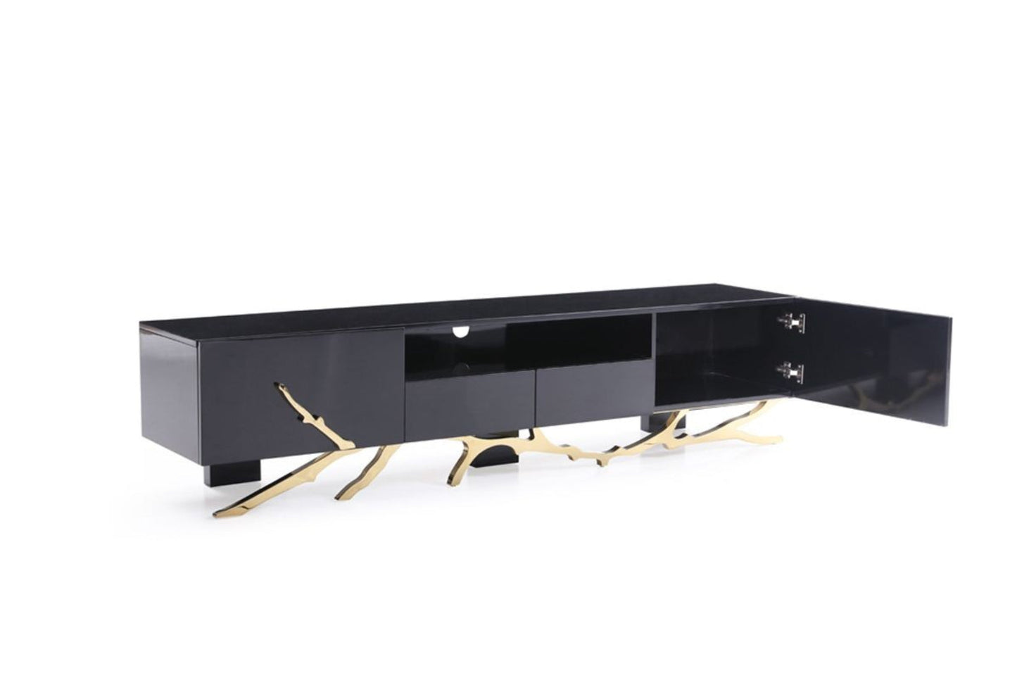 Modrest Legend Modern Black & Champagne Gold TV Stand