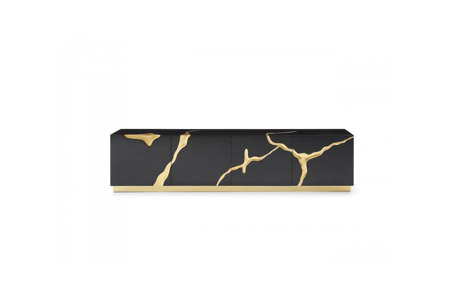 Modrest Aspen - Modern Black & Gold TV Stand