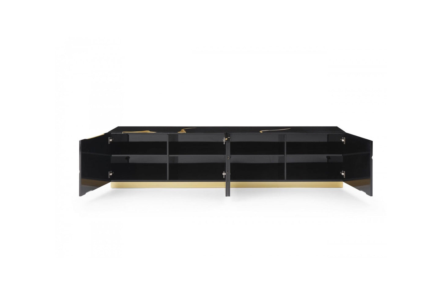 Modrest Aspen - Modern Black & Gold TV Stand