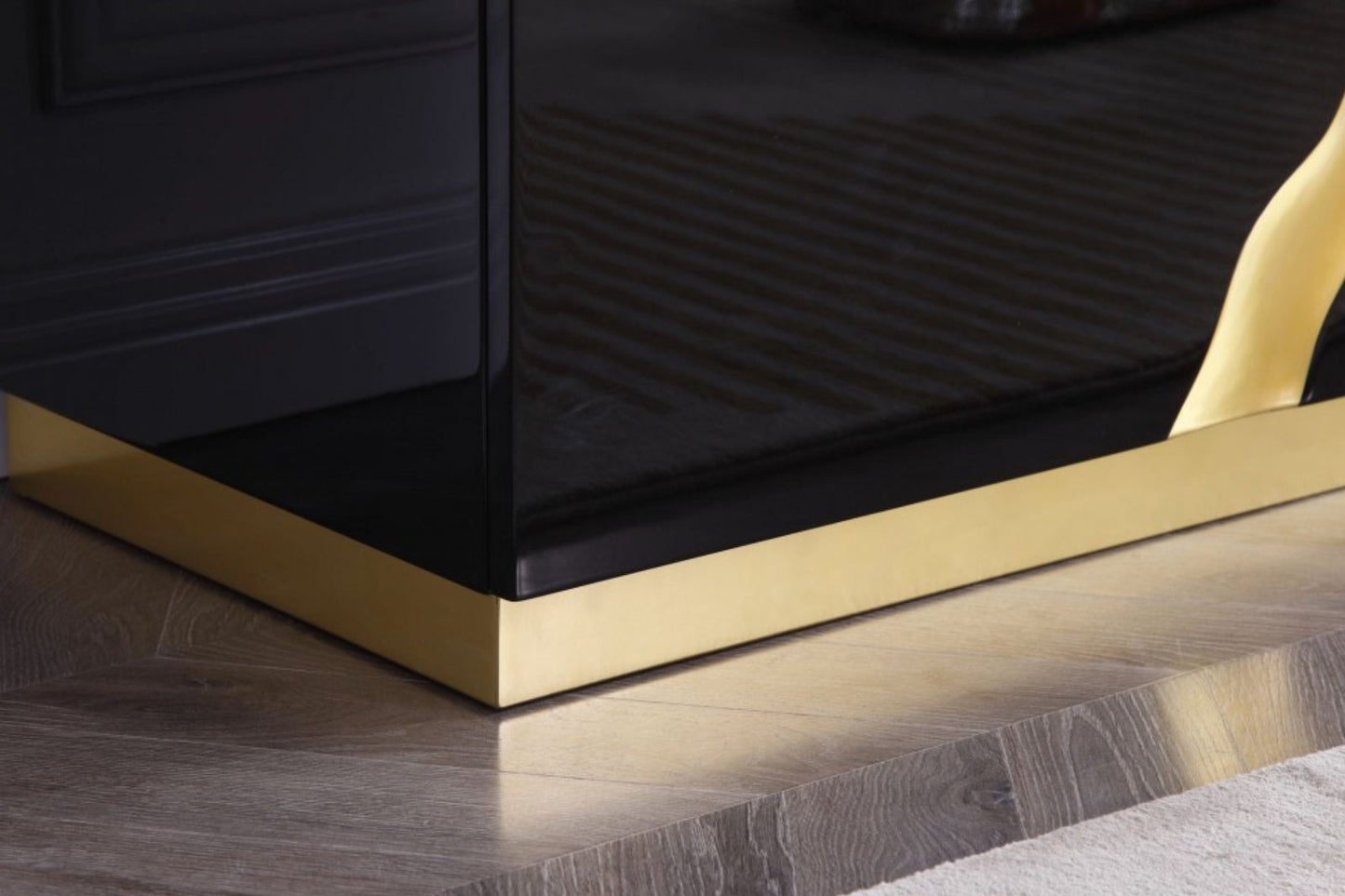 Modrest Aspen - Modern Black & Gold TV Stand