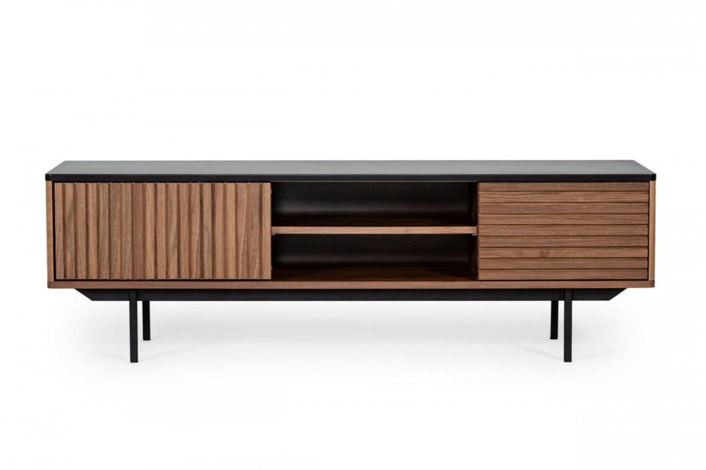Modrest Maggie - Modern Walnut and Grey TV Stand