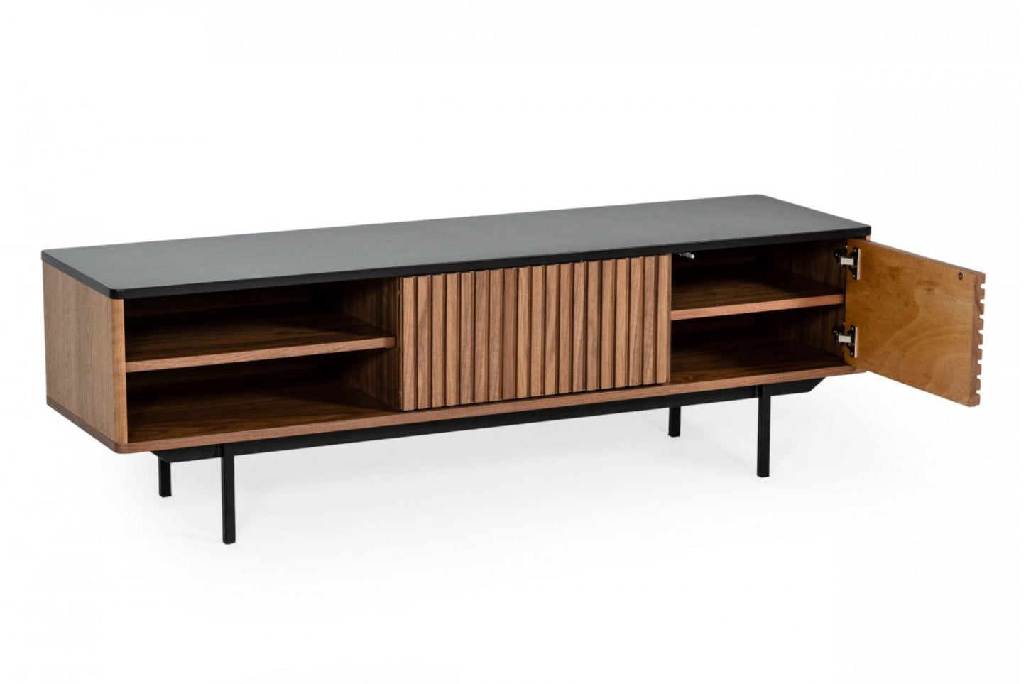 Modrest Maggie - Modern Walnut and Grey TV Stand