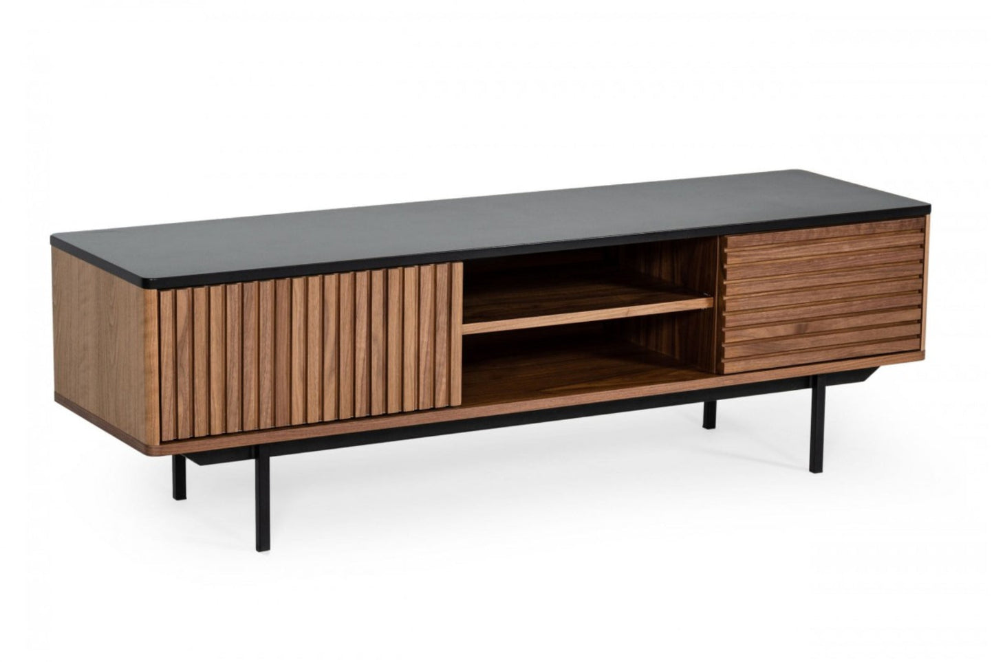 Modrest Maggie - Modern Walnut and Grey TV Stand