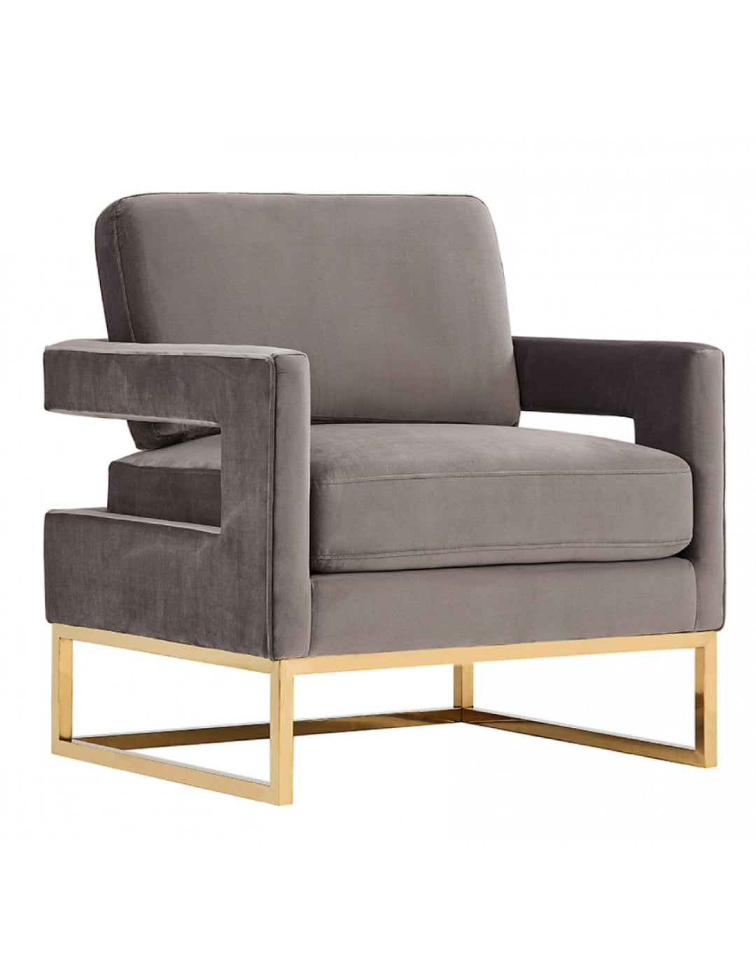 Modrest Edna Modern Velvet & Gold Accent Chair