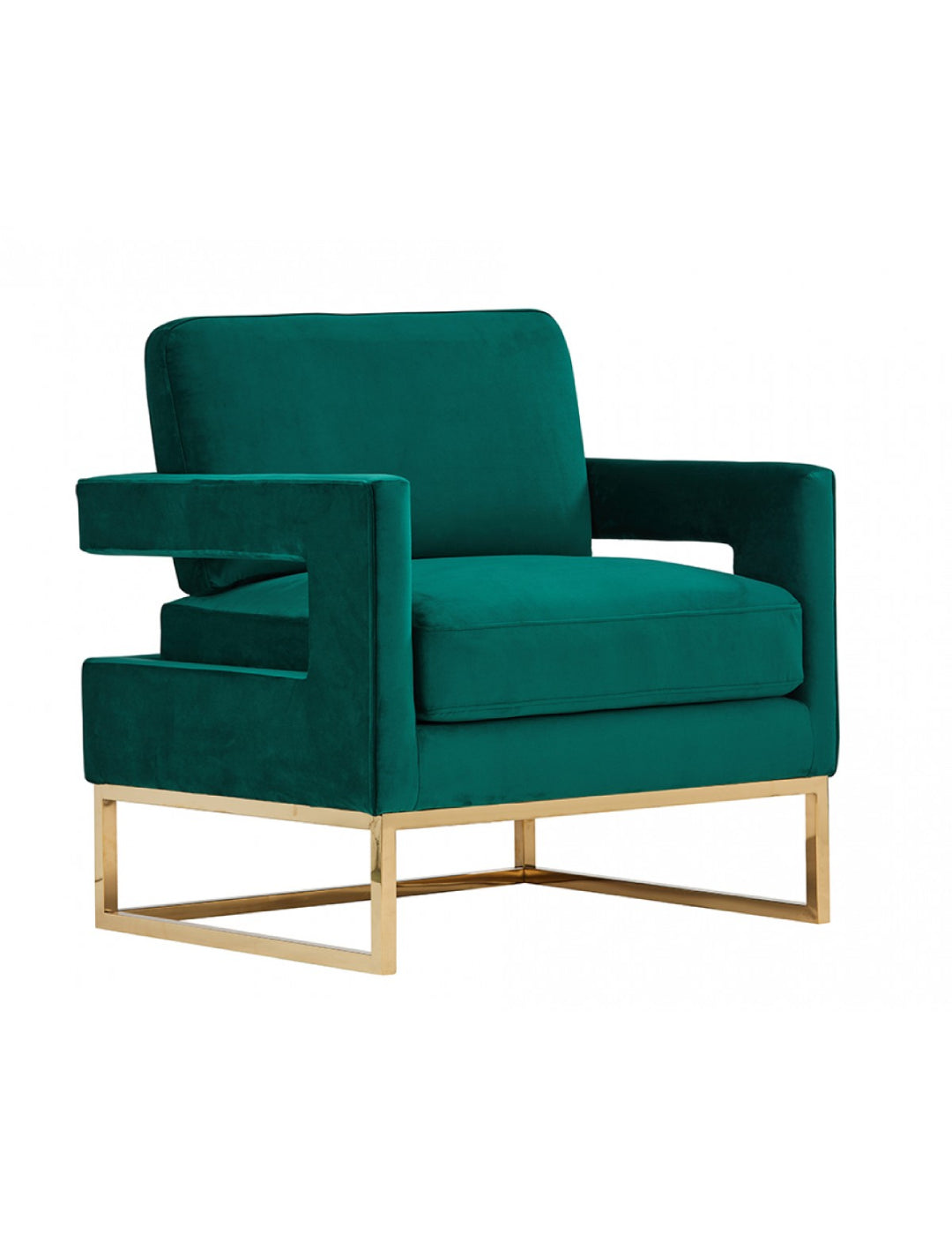 Modrest Edna Modern Velvet & Gold Accent Chair