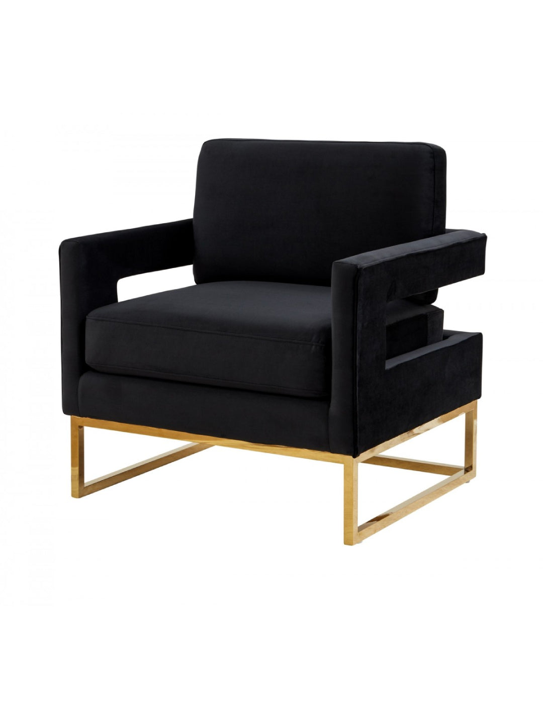 Modrest Edna Modern Velvet & Gold Accent Chair