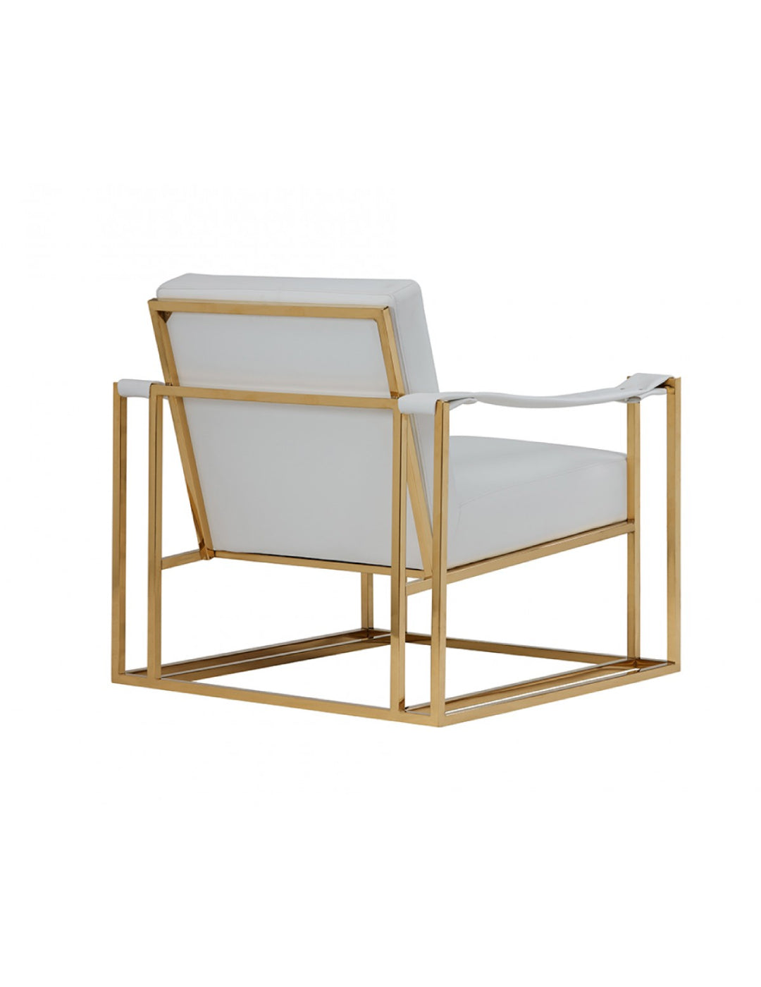 Modrest Larson Modern White Leatherette & Gold Accent Chair