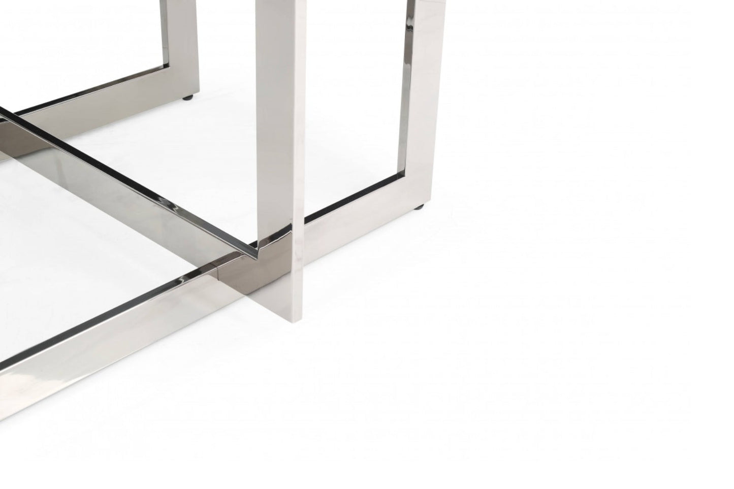 Modrest Keaton - Square Modern Glass + Stainless Steel Dining Table