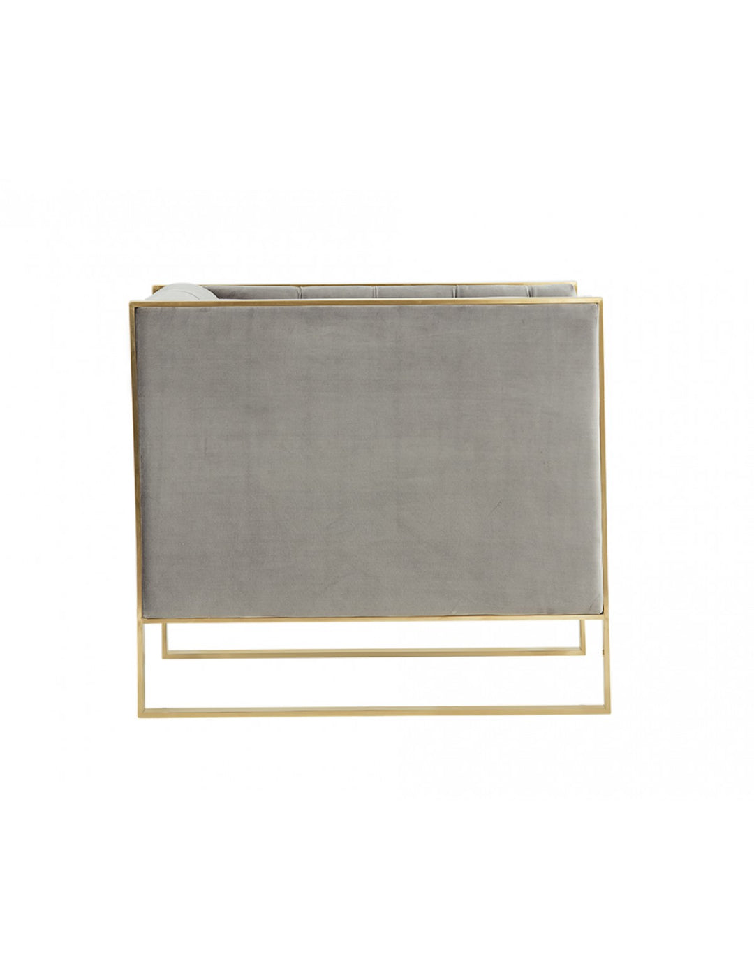 Divani Casa Carlos Modern Grey Velvet & Gold Accent Chair