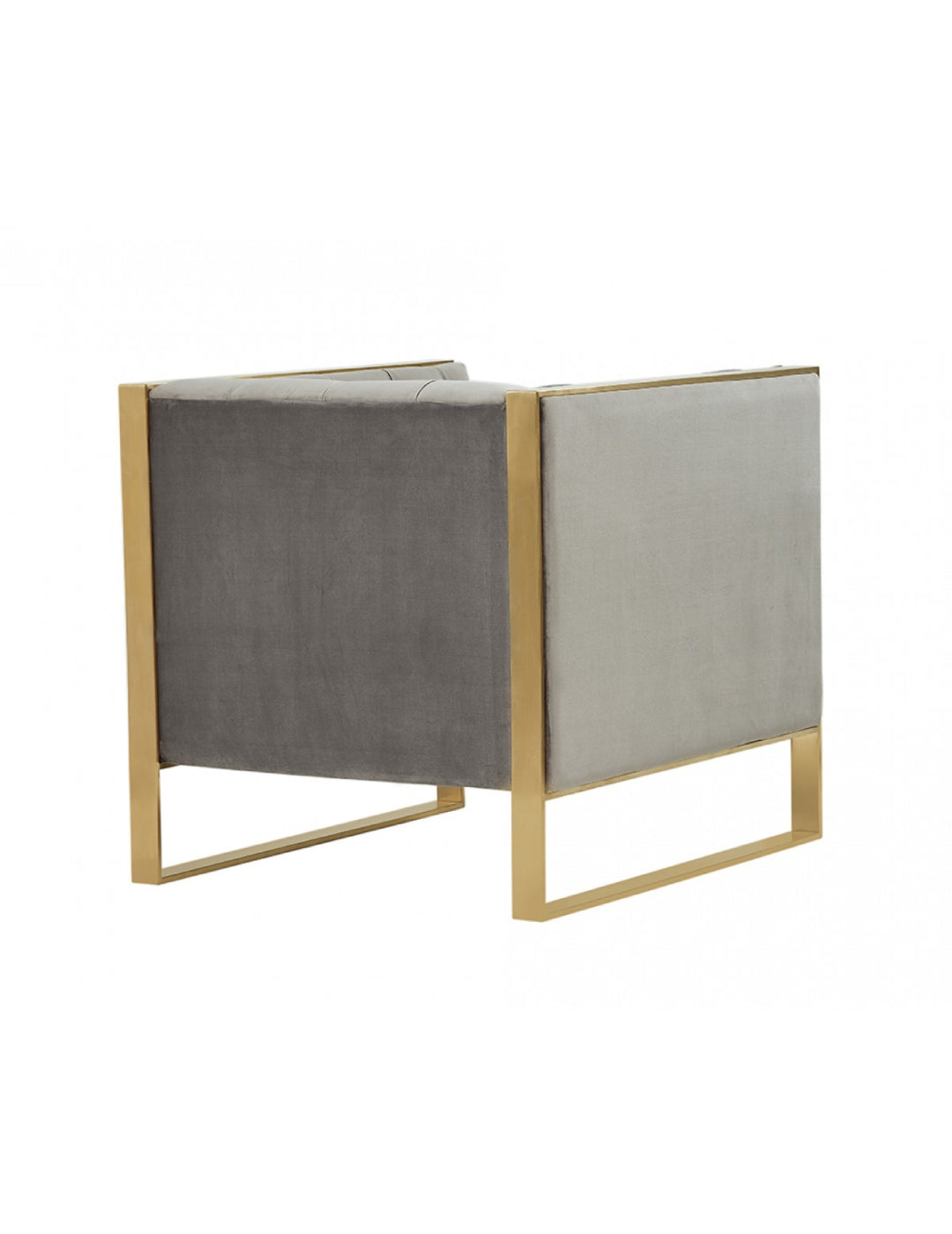Divani Casa Carlos Modern Grey Velvet & Gold Accent Chair