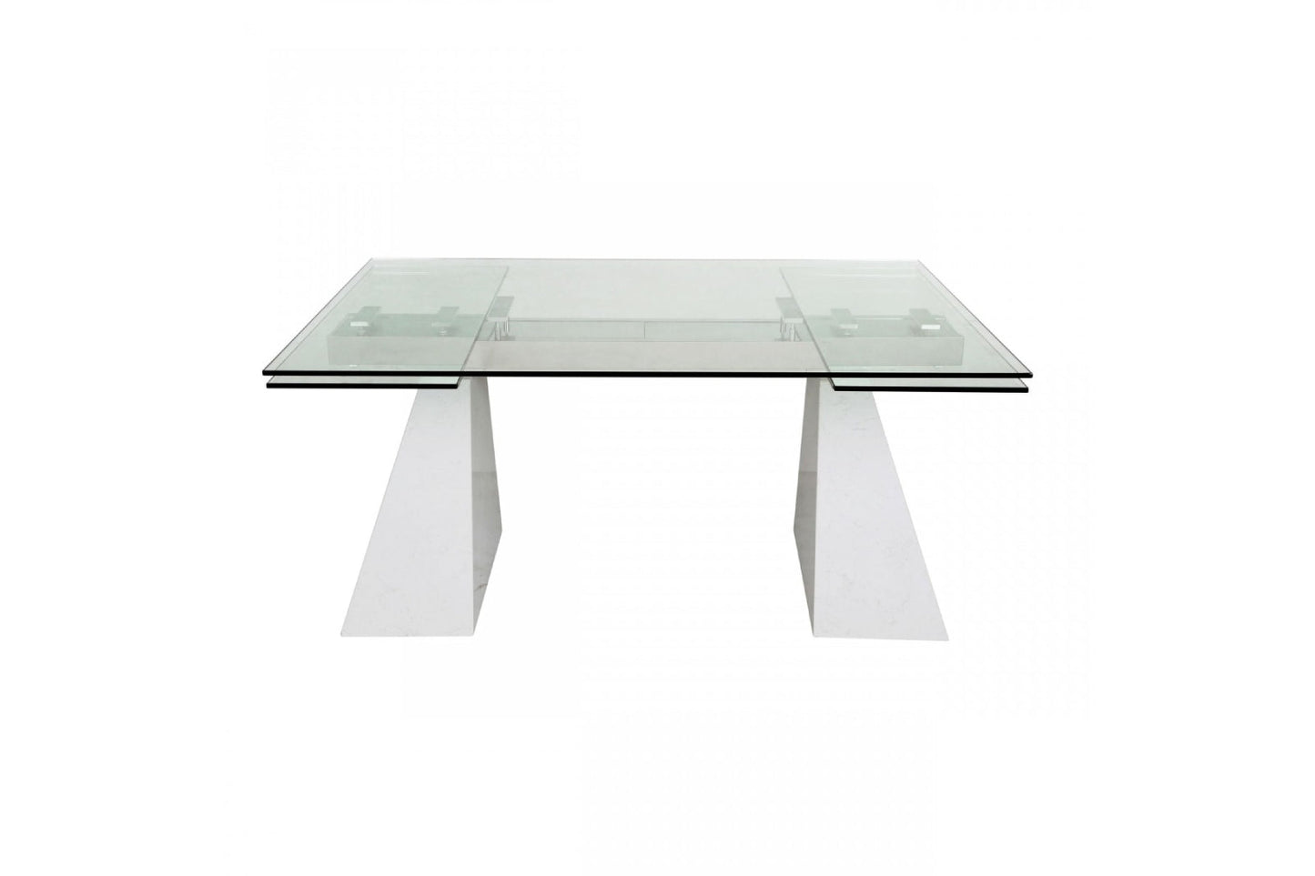 Modrest Latrobe - Modern Extendable Quartz Stone & Glass Dining Table