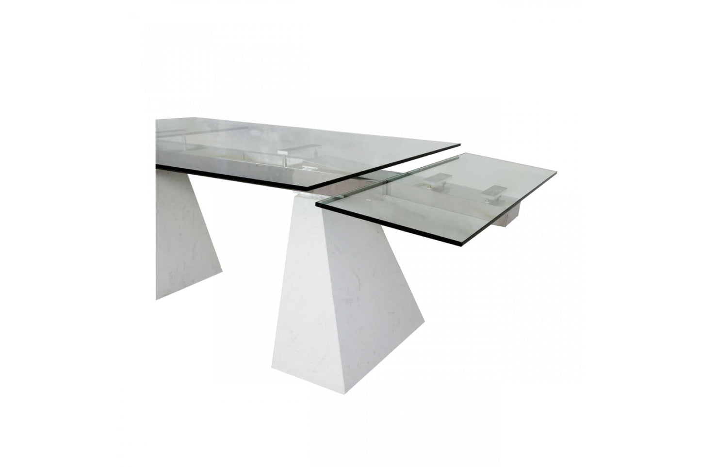 Modrest Latrobe - Modern Extendable Quartz Stone & Glass Dining Table