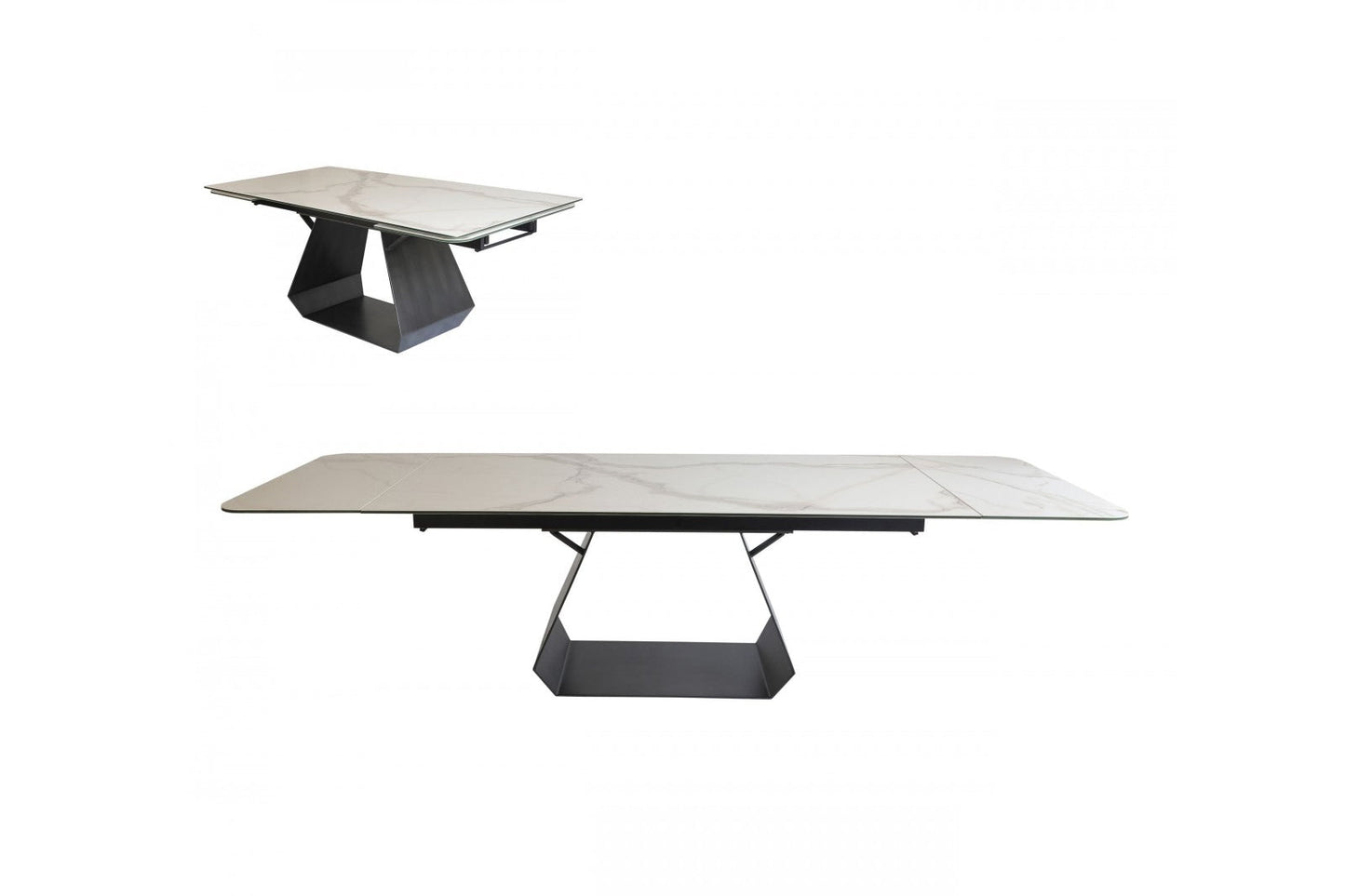 Modrest Howell - Modern White Ceramic Extendable Dining Table