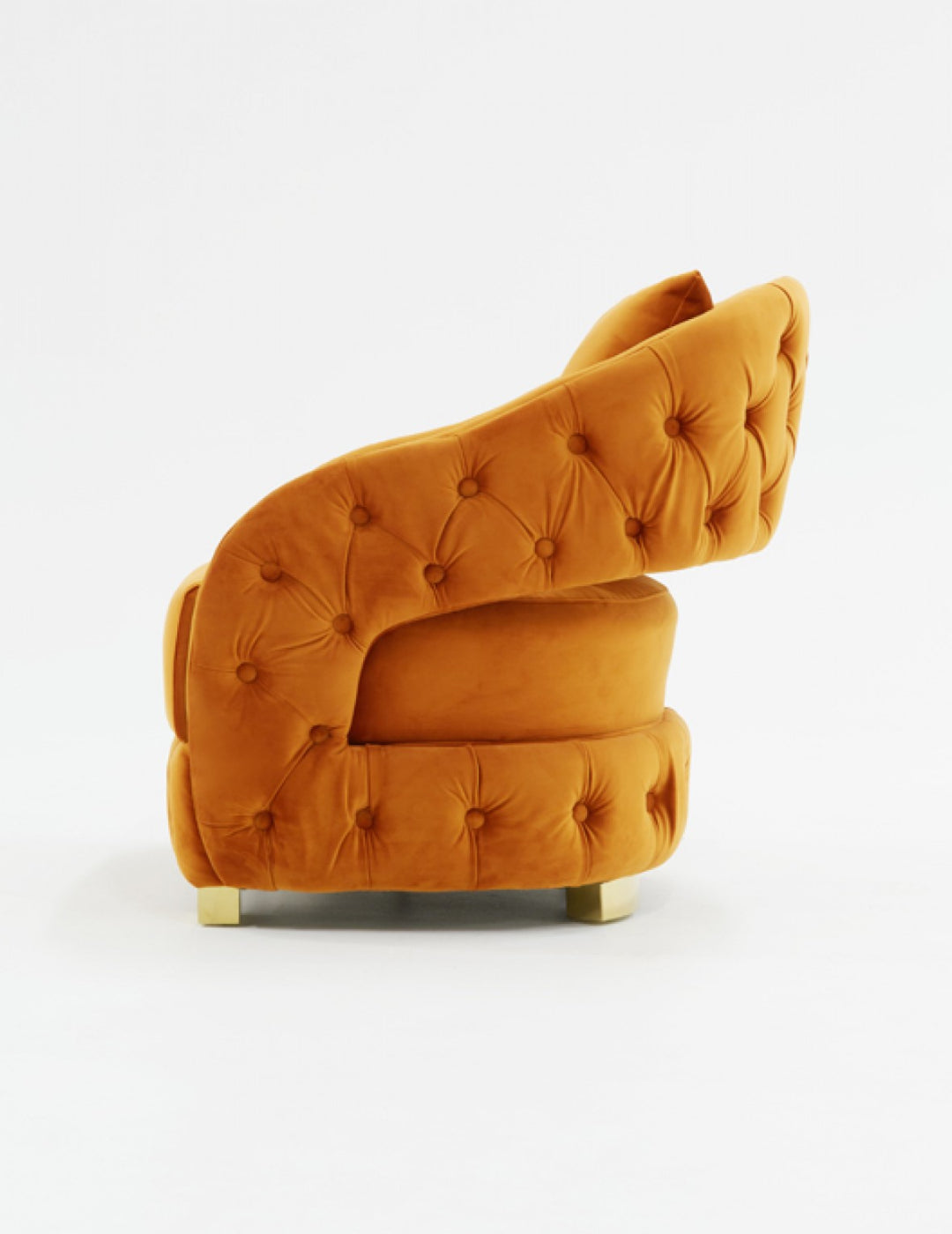 Divani Casa Duarte Modern Orange Velvet Accent Chair