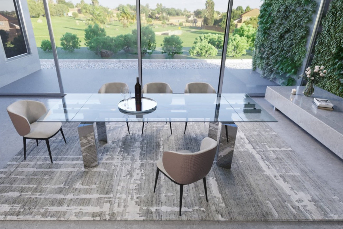 Modrest Viking - Modern Extendable Glass Dining Table