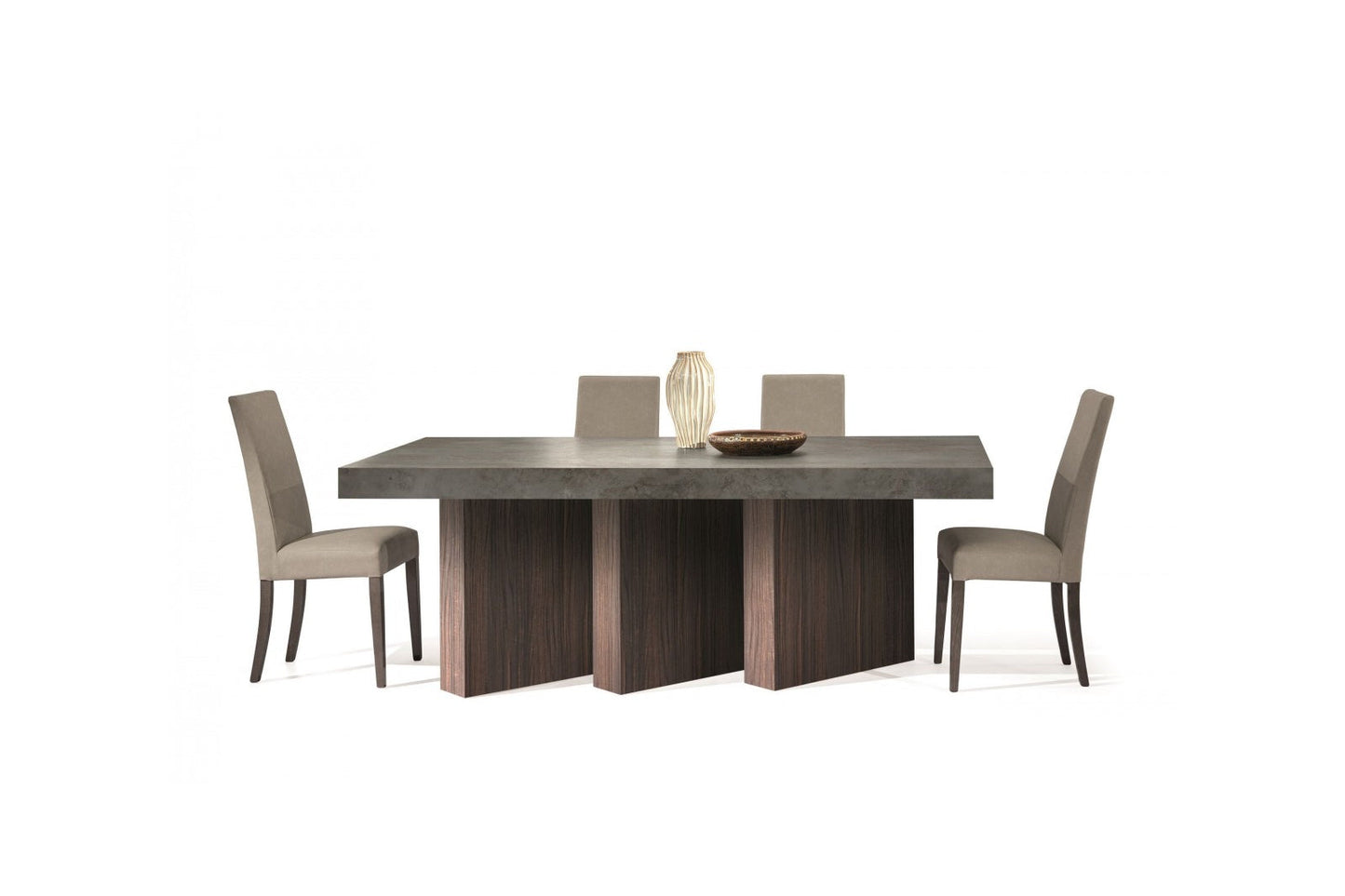 Nova Domus Amsterdam - Modern Grey Volcano & Eucalyptus Oak Dining Table