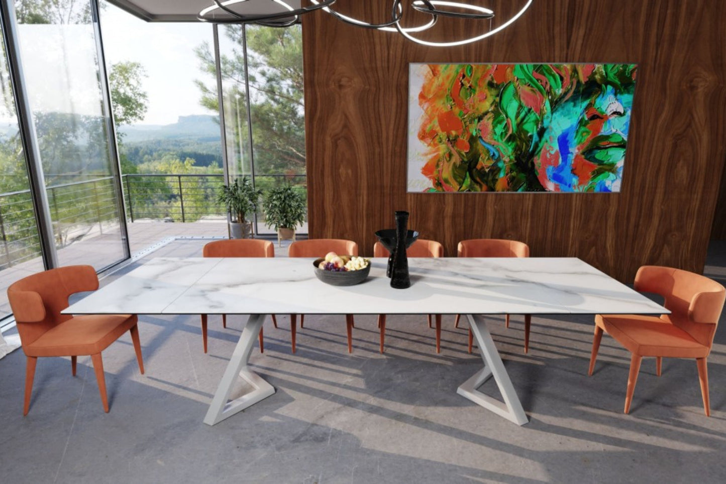 Modrest Farrell - Modern White Ceramic Extendable Dining Table
