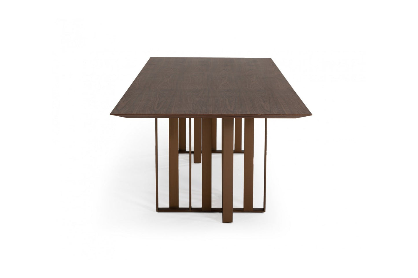 Modrest Livia - Modern Walnut & Brass Stainless Steel Dining Table