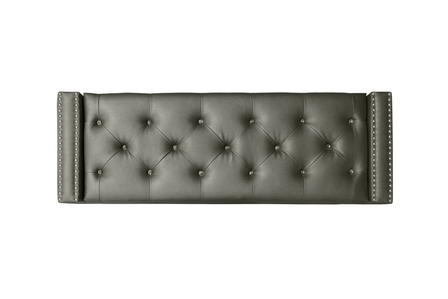 SH228-BH STORAGE BENCH W/ SILVER PU