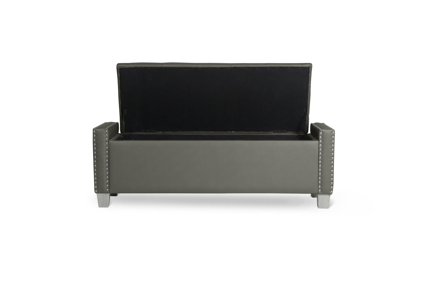 SH228-BH STORAGE BENCH W/ SILVER PU