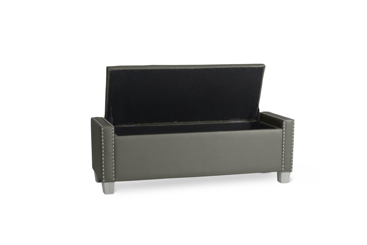 SH228-BH STORAGE BENCH W/ SILVER PU