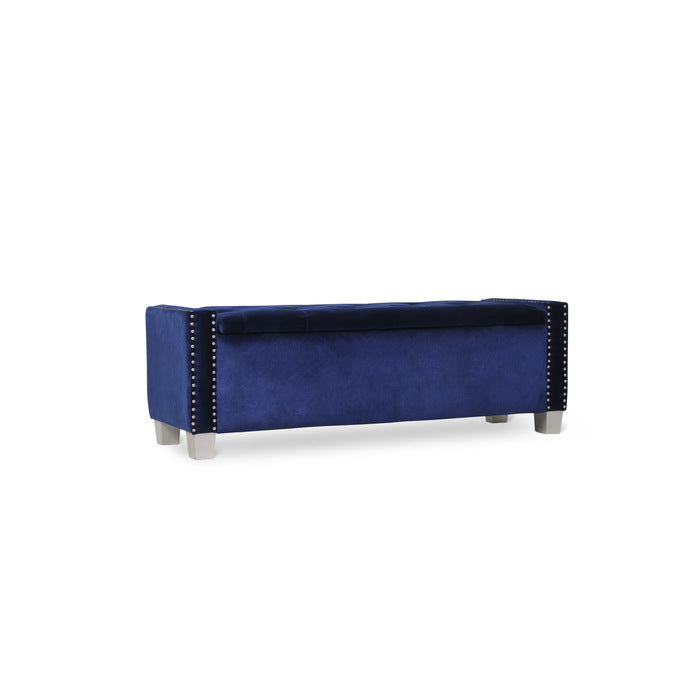SH228BLU-BH STORAGE BENCH WITH BLUE VELVET,3A