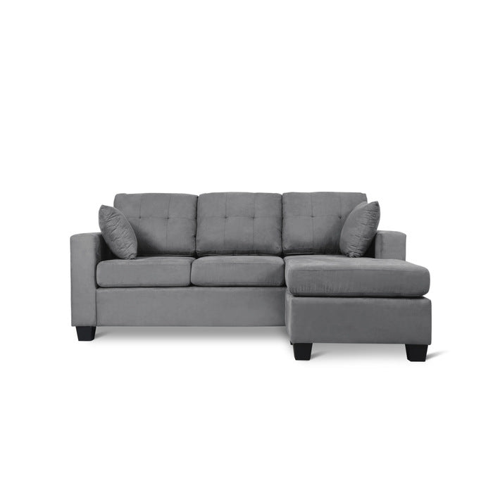 SH3217GRY-3SC REVERSIBLE SOFA CHAISE, GRAY FABRIC