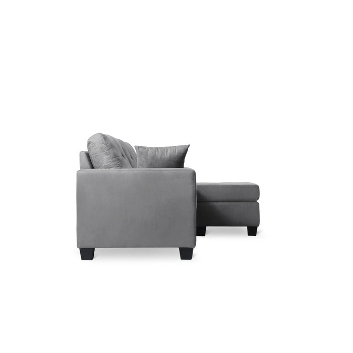 SH3217GRY-3SC REVERSIBLE SOFA CHAISE, GRAY FABRIC