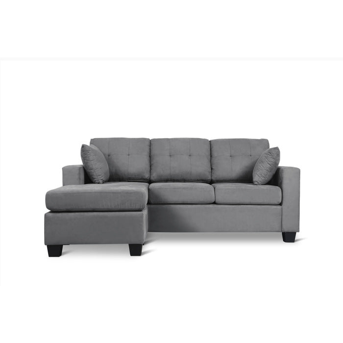 SH3217GRY-3SC REVERSIBLE SOFA CHAISE, GRAY FABRIC